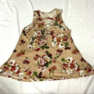 Nu Label Criss Cross Floral Tunic